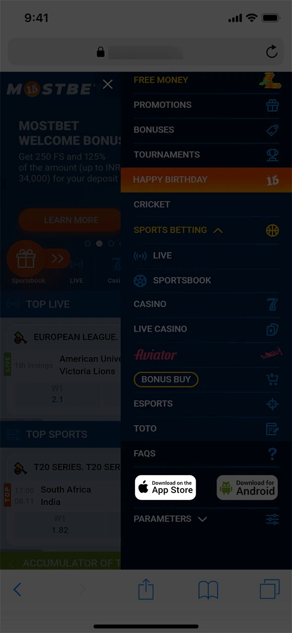 Download the Mostbet app for iOS.