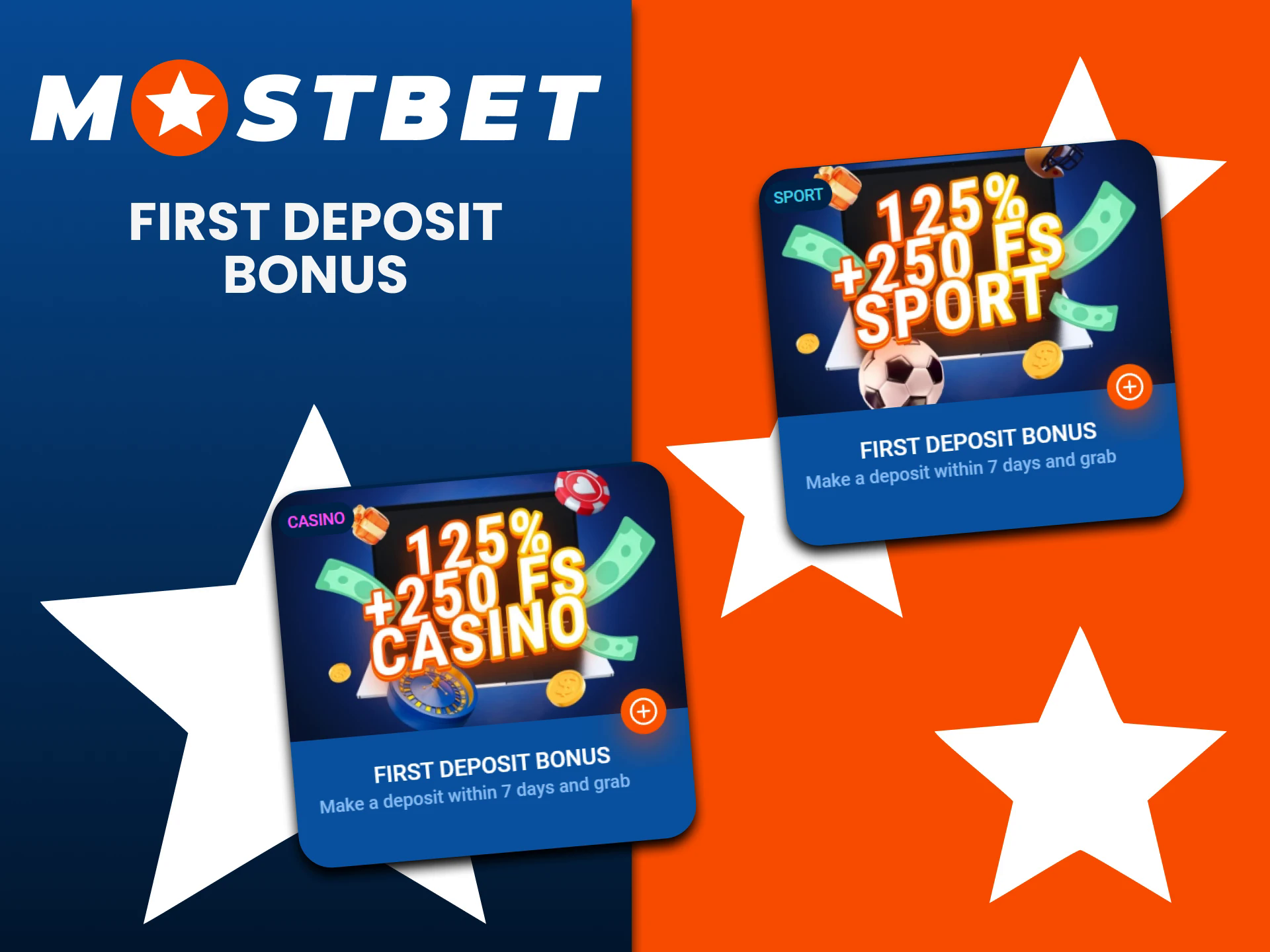 By replenishing your deposit you will receive a bonus from Mostbet.