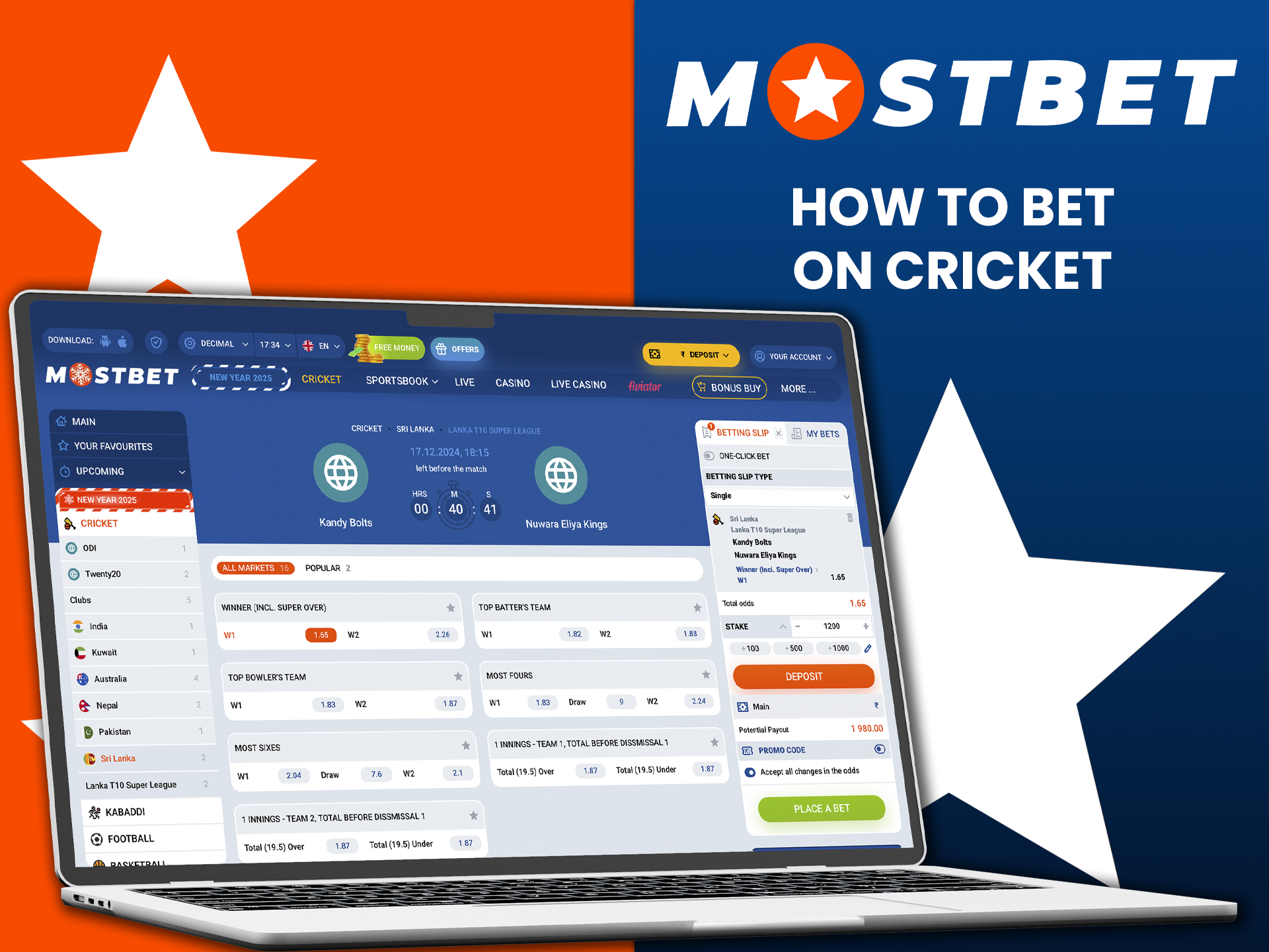 Pay attention to how fast and efficient it is to bet on cricket at Mostbet and win regularly.