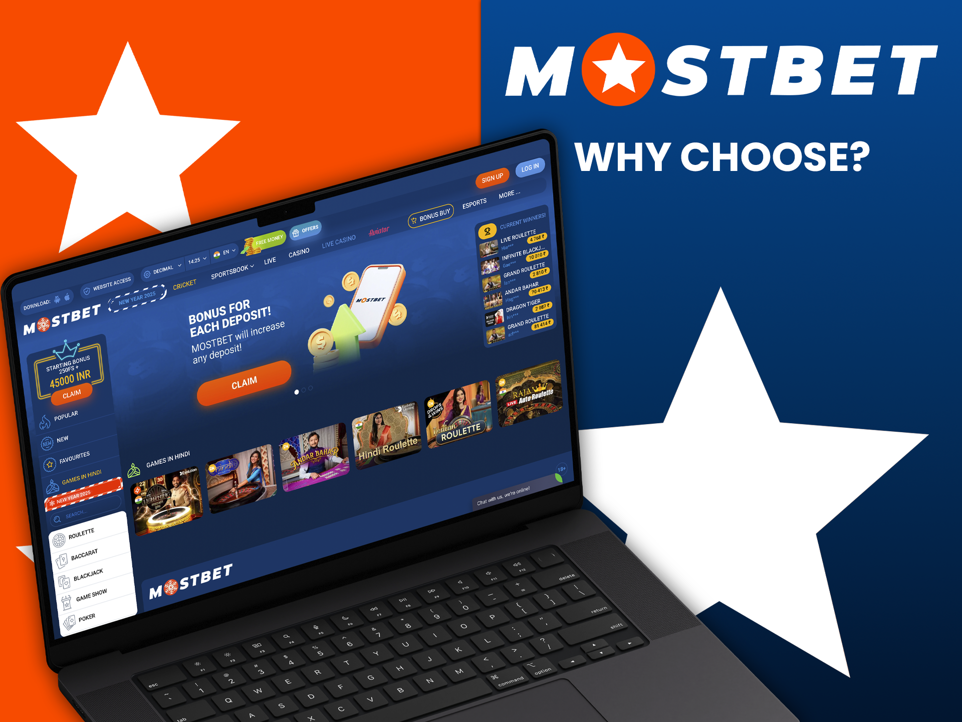 Users from India choose Mostbet Casino for its stability and high level of service.