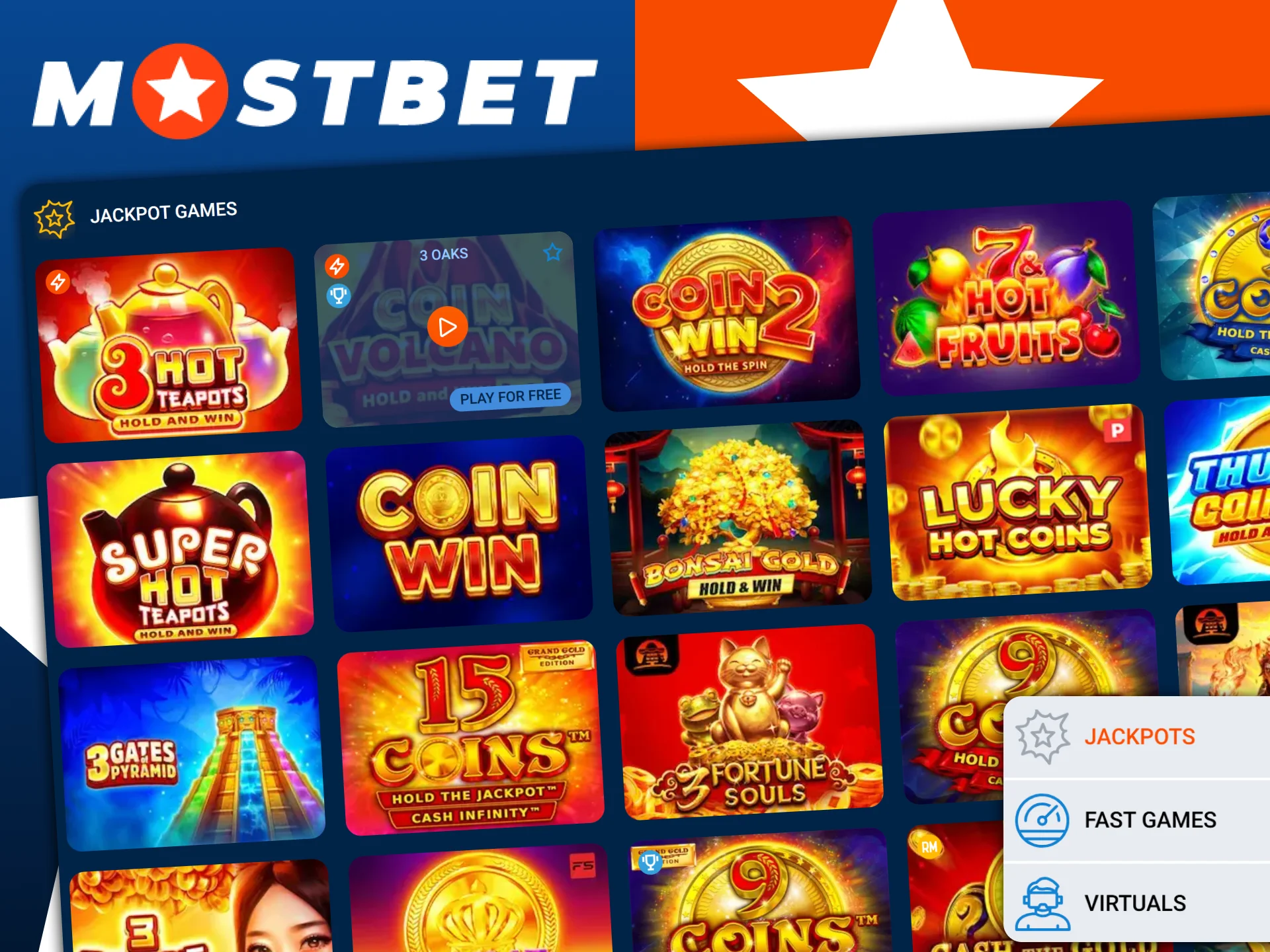 Win massive prizes by playing casino jackpots at Mostbet India.