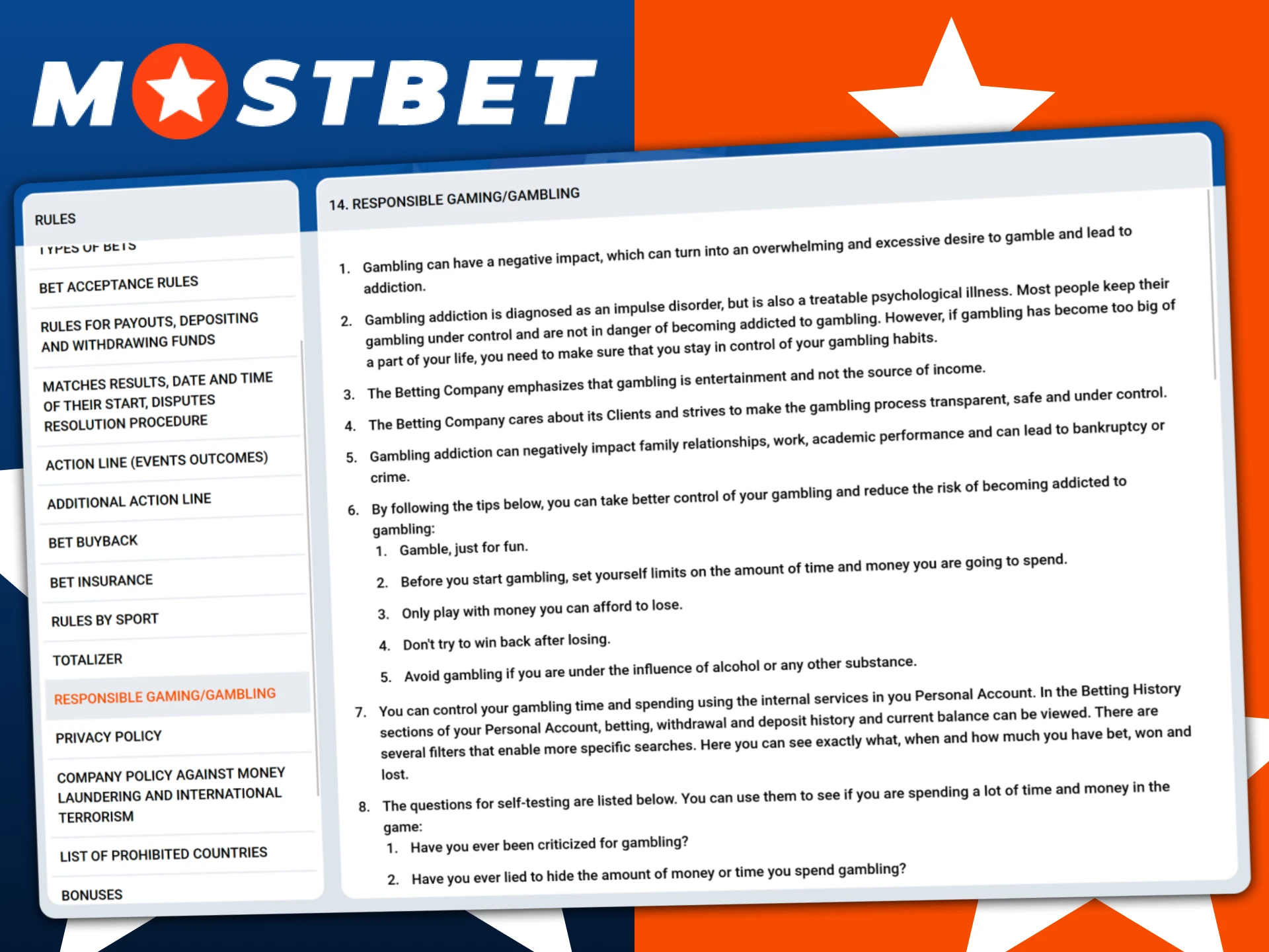 Practice responsible gaming to ensure a safe experience on Mostbet India.