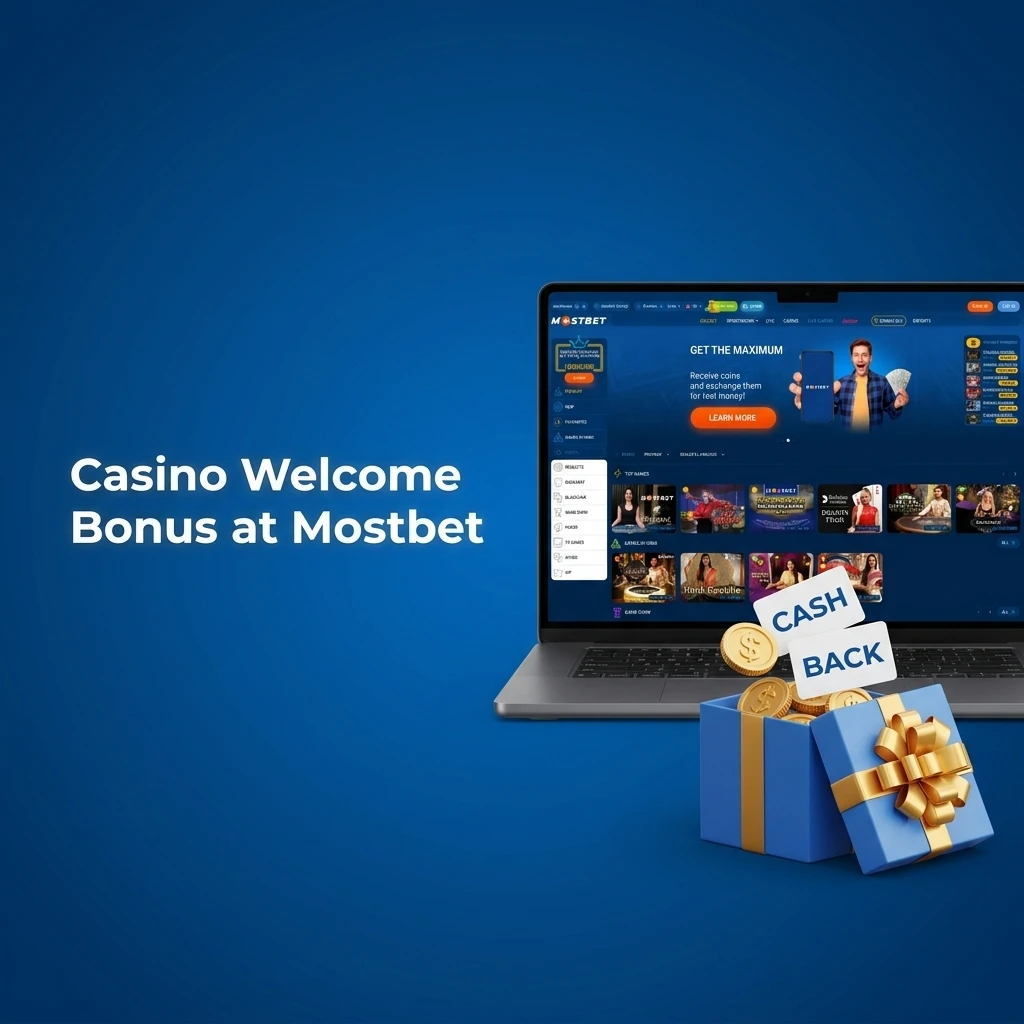 Mostbet India casino welcome bonus offering 125% on first deposit plus 250 free spins for new players