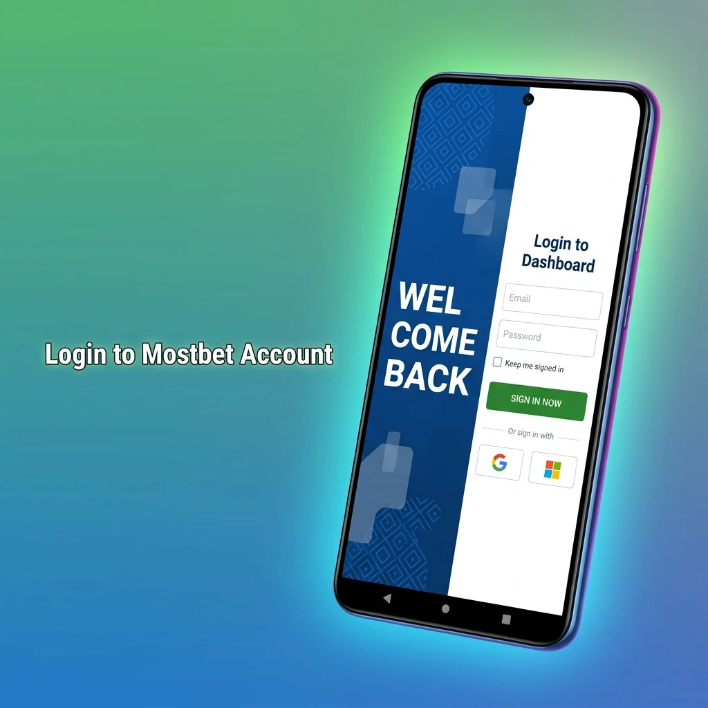 Mostbet account login page showing sign-in form with email, password fields and security verification step