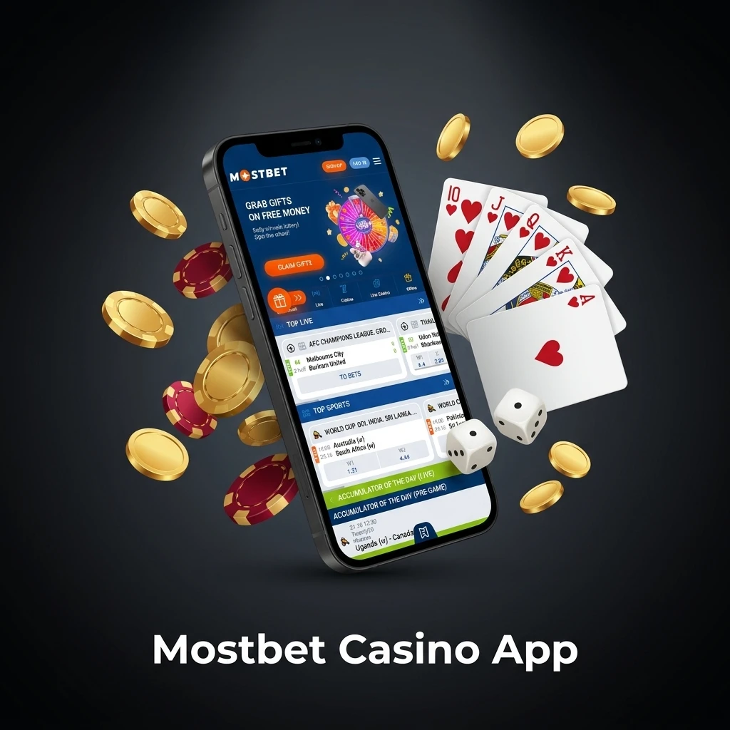 Mostbet casino app showing live dealer games, slots and table games from top providers like Pragmatic Play and Evolution Gaming